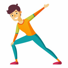 Obraz premium Cheerful person warming up in vibrant athletic clothing