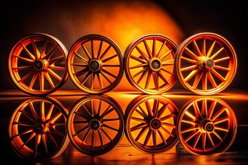 Abstract Orange Wheel Silhouette Background - Modern Design Element