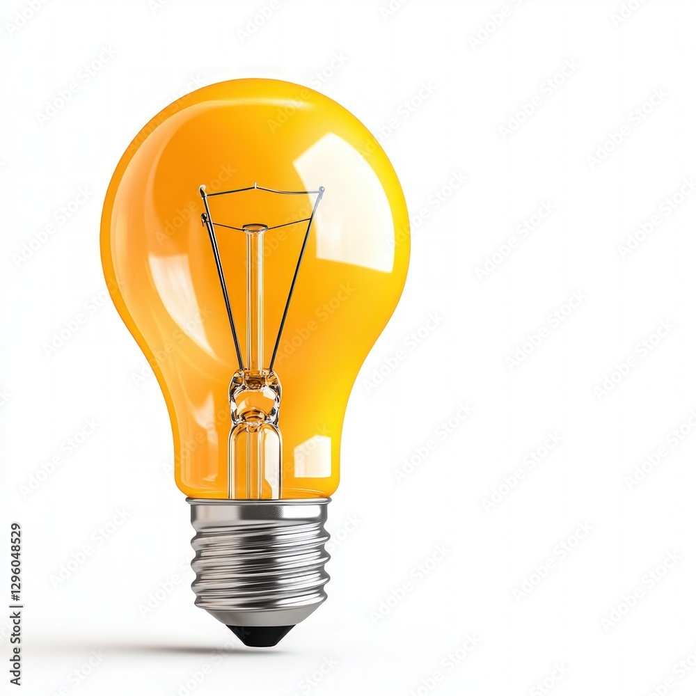 Poster standard light bulb isolated on a white background, symbolizing basic illumination and everyday ligh