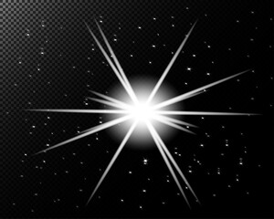 flash, star, halo, space, star in the sky