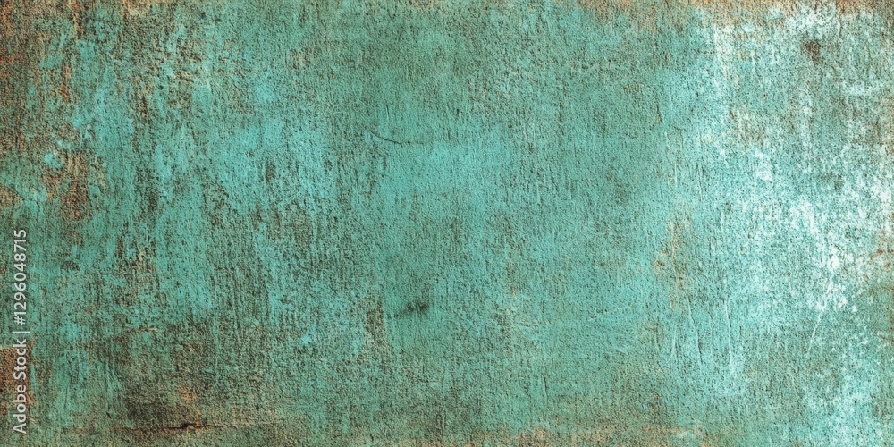 Poster a textured surface featuring a turquoise patina with subtle variations in color, creating an aged an
