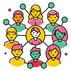  networking people  vector colorful illustration