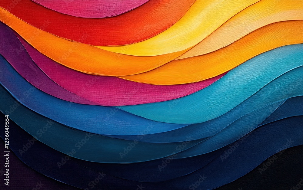Aufkleber abstract colorful waves painting texture background image vibrant hues modern art design element