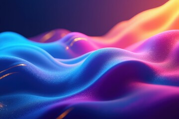 Obraz premium A Vibrant, Abstract Wave of Colorful Fluidity A Close-Up Exploration of Blue, Pink, and Purple Waves Against a Dark Background