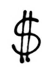 Obraz premium Dollar Sign Graffiti Grunge Spray Paint Stroke Vector