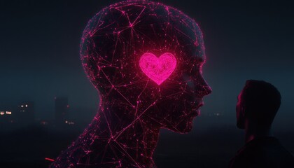 Digital Heart A Wired Human Facing A Person