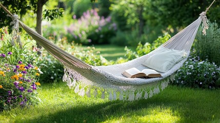 Serene Relaxation Hammock Book Garden Tranquility