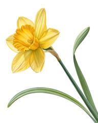 Fototapeta premium Detailed Daffodil Flower Illustration