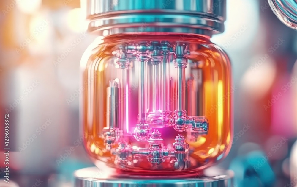 Aufkleber stylish pink and blue glass jar with a unique design capturing light and adding a touch of elegance 
