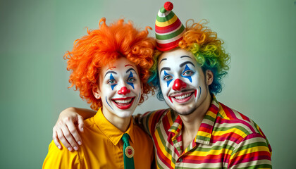 Portrait eines Clownpaars