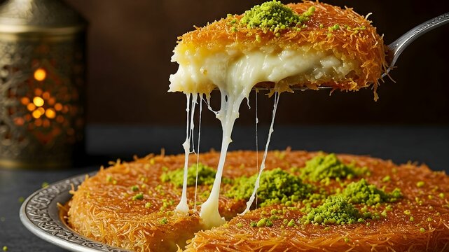 A plate of delicious harissa and basbousa  oriental sweets