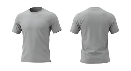 Fototapeta premium Grey Color 3D Mockup t-shirt in a floating style on a transparent white background