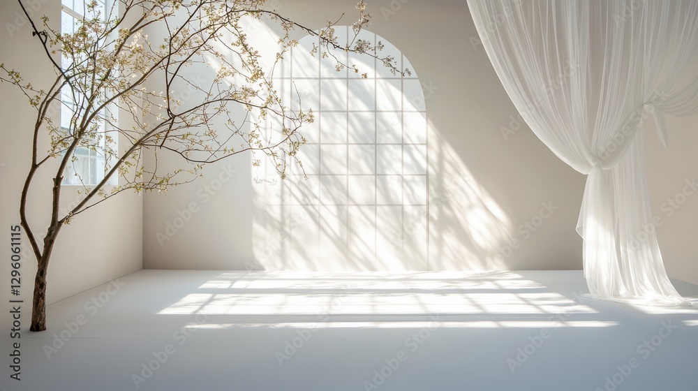 Poster netting fabric used as a backdrop for a photography studio shoot, creating a soft, ethereal backgrou