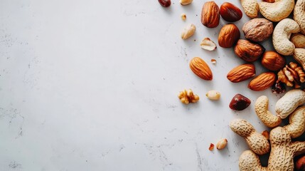 A delicious assortment of various nuts for healthy snacking and culinary creations