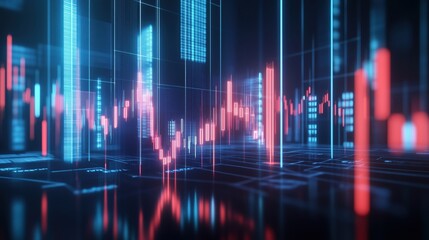 Dynamic crypto trading background with multilayered chats, modern data overlay and trending analytics