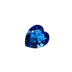 Fototapeta premium blue heart shaped diamond on transparent background