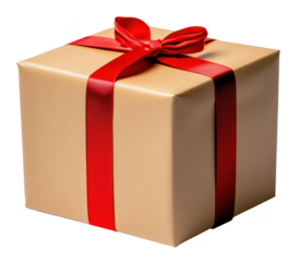 Large luxurious gift box with a big satin ribbon bow, tied with elegance