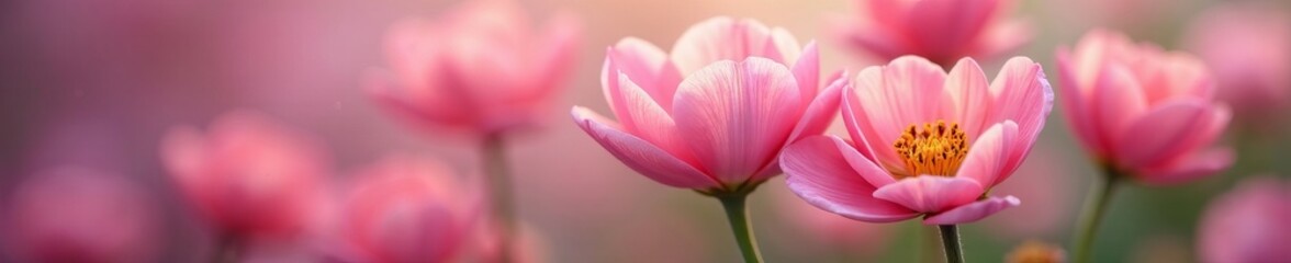 Fototapeta premium Close-up of delicate pink persian buttercup flowers with soft petals, flowers, petals