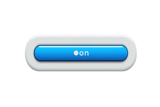 Smooth toggle switch with bright blue accent, emphasizing user interaction and modern design