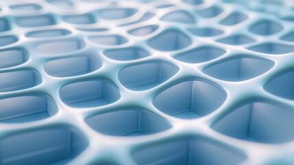 Fototapeta premium Water droplets rolling off a hydrophobic surface with a textured blue tile pattern.