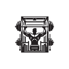 gym silhouette vector clip art logo illustration