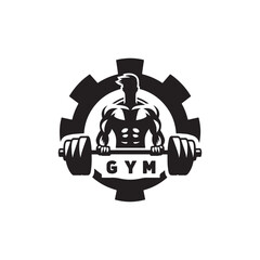 gym silhouette vector clip art logo illustration