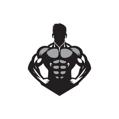 gym silhouette vector clip art logo illustration
