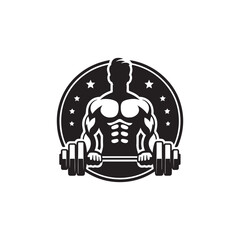 gym silhouette vector clip art logo illustration