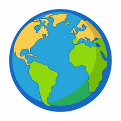 Obraz premium Earth Globe icon in colorful vector style