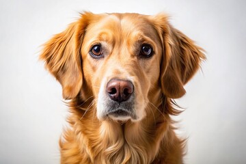 Obraz premium Adorable Golden Brown Dog Portrait: Friendly Canine with Expressive Eyes