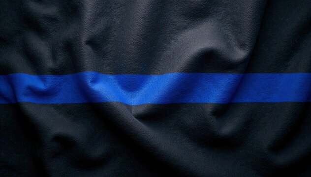 Police thin blue line flag on textured background, police, support