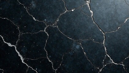 Obraz premium Rough black granite surface with natural cracks and swirls, texture, swirls