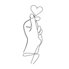 One continuous single drawing line art flat doodle hand symbol heart, health, medicine, care, love, hold heart in hands. Isolated image hand draw contour on a white background, hand drawn, not AI