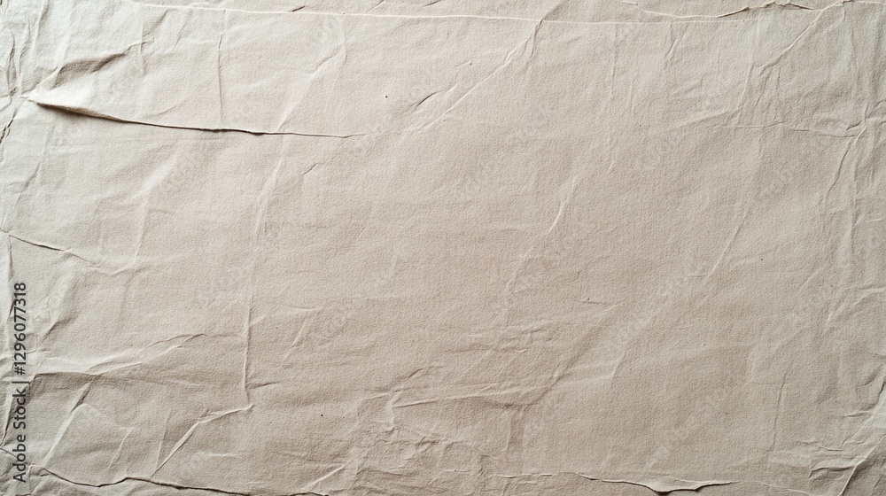 Poster soft beige fabric rests on a smooth surface, its crinkled texture inviting touch and exploration. na