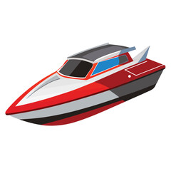 motor boat on white background