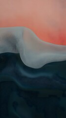 Fototapeta premium Abstract painting showing a limb against an orange and blue backdrop