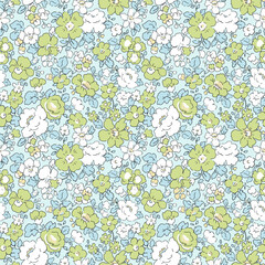 Liberty vector seamless pattern. Millefleurs Elegant hand drawn floral pattern with small flowers © Zenina-Lembrik