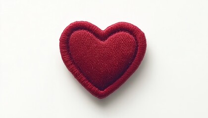 Obraz premium A Red Fabric Heart On A White Background