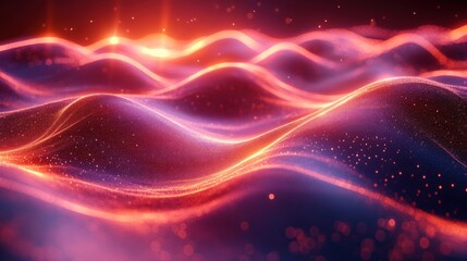 Fototapeta premium Visual Representation of Wi-Fi Signals With Glowing Concentric Waves at Night. Generative AI