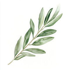 Fototapeta premium Watercolor painting of realistic branch makes people feel serene