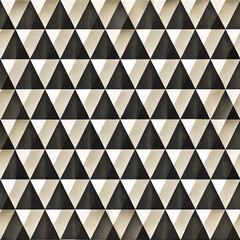 Fototapeta premium Seamless geometric pattern with black and beige triangles