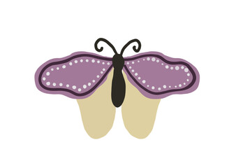 Cute Purple Butterfly Illustration