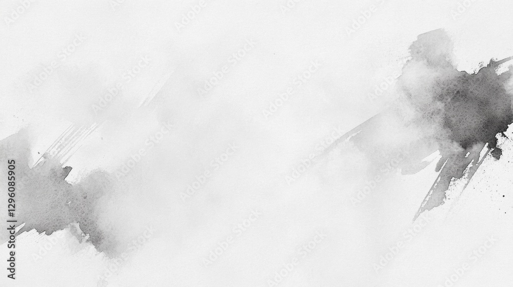 Poster swirls of gray gently merge and drift on a pristine white backdrop, evoking a serene atmosphere remi
