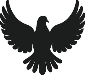 Elegant Flying Dove Silhouette Vector Illustration