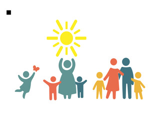 Family icon set. Containing parents, mother, father, children, baby, grandparents and household icons. Solid icon collection. Vector illustration.umbrella family protection concept icon vector. 