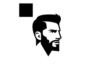 Handsome face man beard man emblems icons. Set of vector bearded hipster men faces. Haircuts, beards, mustaches set vector illustration.People Avatar Round Icon Set.