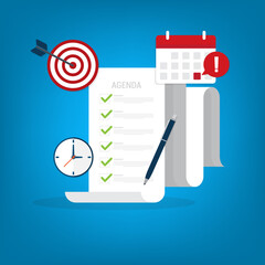 Successful completion of business tasks. Checklist with a business tasks completed.