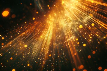 Fototapeta premium Golden Light Rays Abstract Background Shimmering Sparkle Festive Elegant Design Luxurious Texture Premium Digital Art Golden Particles Background 