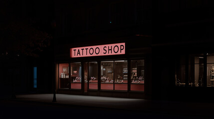 Neon Glow: The Tattoo Shop Awaits