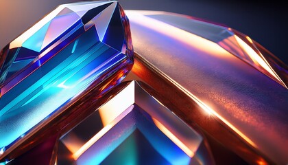 Detailed polished gemstone: light on edges, facets. Precious stone, sparkling brilliance.
